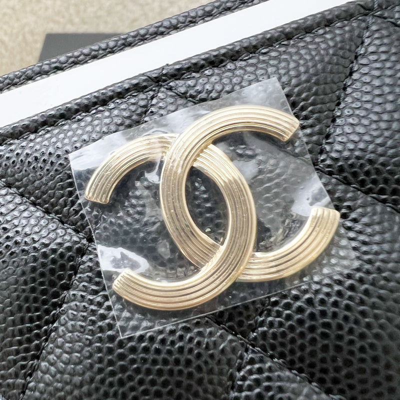 Chanel Cardholder in Black Caviar and LGHW