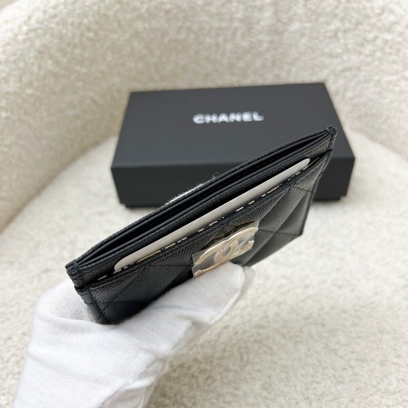 Chanel Cardholder in Black Caviar and LGHW