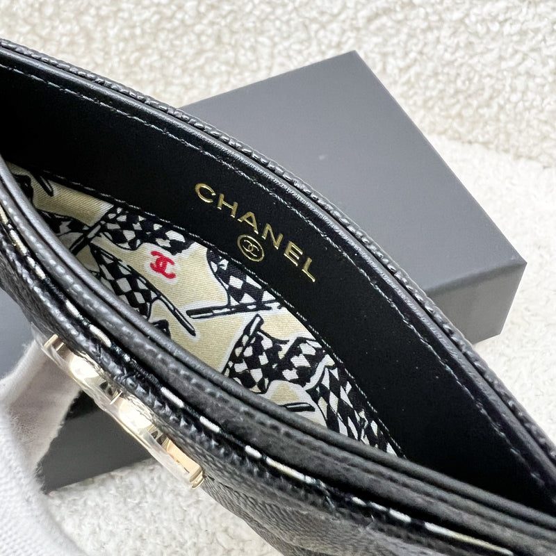 Chanel Cardholder in Black Caviar and LGHW