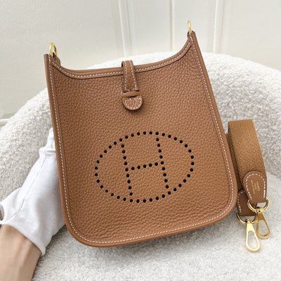 Hermes Mini Evelyne TPM in Gold Clemence Leather and GHW