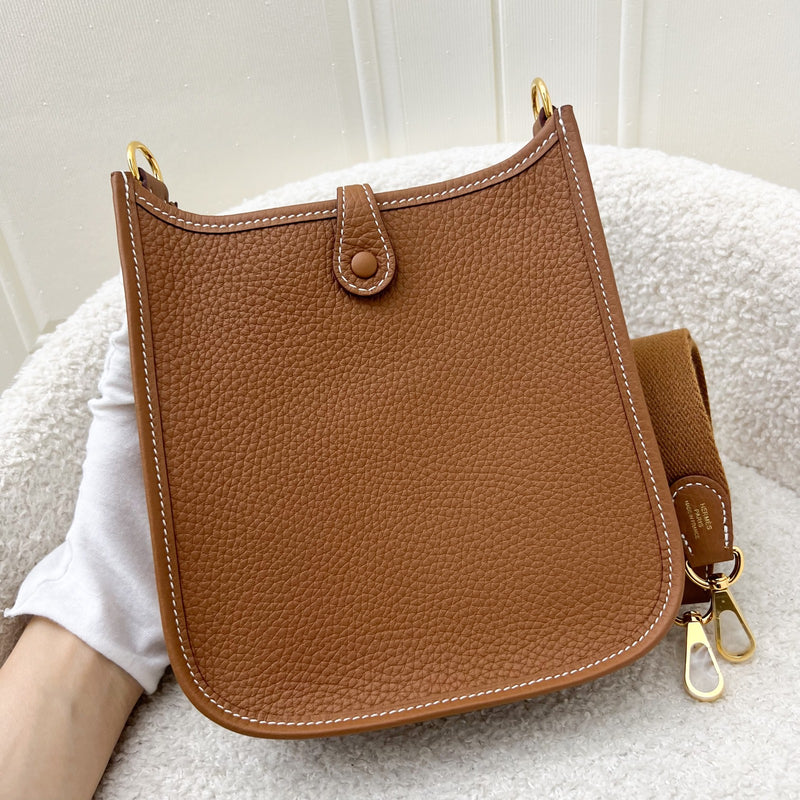 Hermes Mini Evelyne TPM in Gold Clemence Leather and GHW