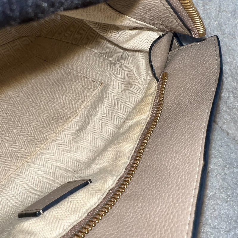 Loewe Small Puzzle Bag in Beige Grained Calfskin and GHW