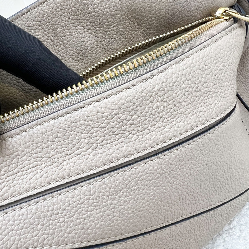 Loewe Small Puzzle Bag in Beige Grained Calfskin and GHW