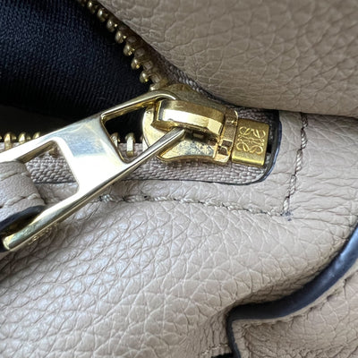 Loewe Small Puzzle Bag in Beige Grained Calfskin and GHW