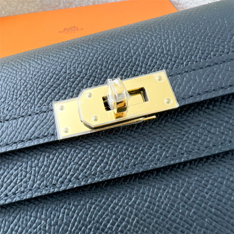 Hermes Kelly to Go in Noir Black Epsom Leather and GHW