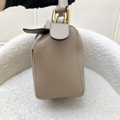 Loewe Small Puzzle Bag in Beige Grained Calfskin and GHW