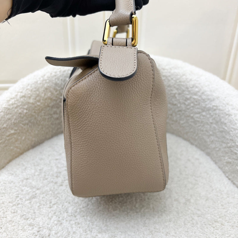 Loewe Small Puzzle Bag in Beige Grained Calfskin and GHW
