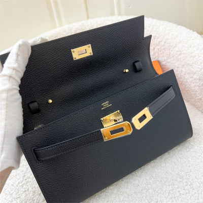 Hermes Kelly to Go in Noir Black Epsom Leather and GHW