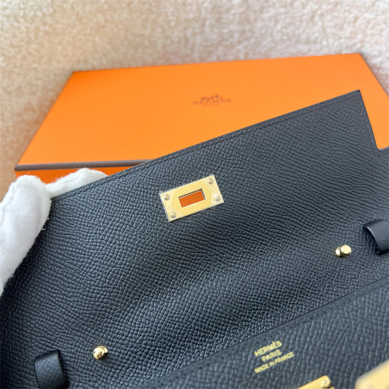 Hermes Kelly to Go in Noir Black Epsom Leather and GHW