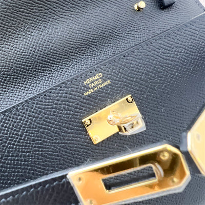 Hermes Kelly to Go in Noir Black Epsom Leather and GHW