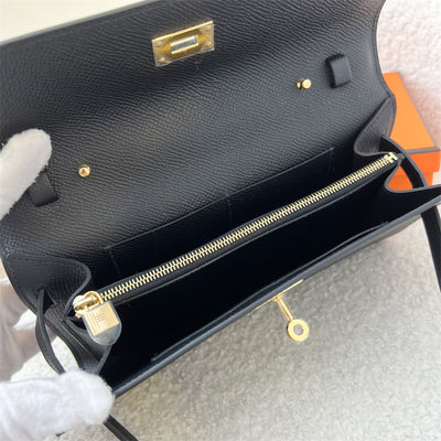 Hermes Kelly to Go in Noir Black Epsom Leather and GHW