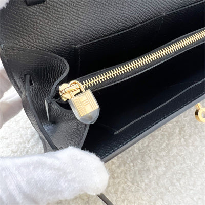 Hermes Kelly to Go in Noir Black Epsom Leather and GHW