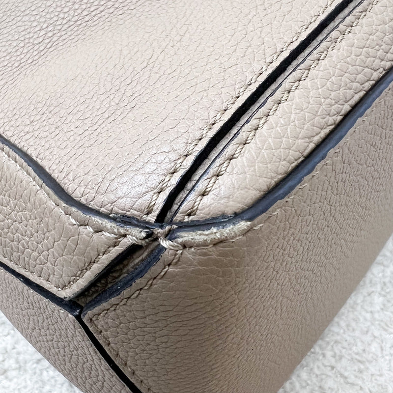 Loewe Small Puzzle Bag in Beige Grained Calfskin and GHW