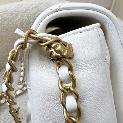 Chanel Seasonal Flap in White Lambskin and AGHW