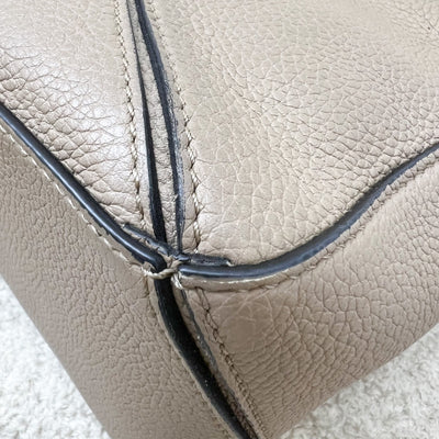 Loewe Small Puzzle Bag in Beige Grained Calfskin and GHW
