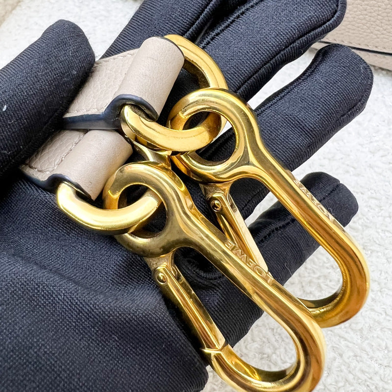 Loewe Small Puzzle Bag in Beige Grained Calfskin and GHW