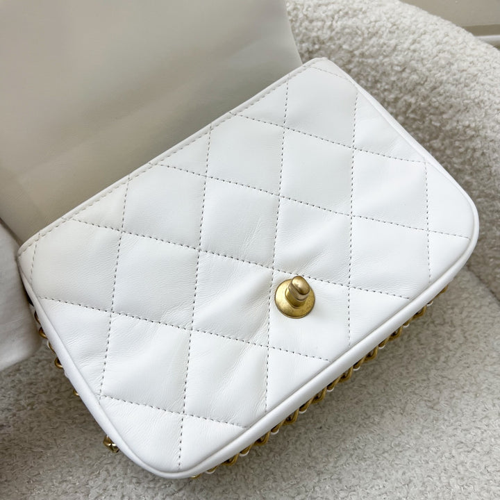 Chanel Seasonal Flap in White Lambskin and AGHW – Brands Lover