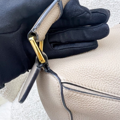 Loewe Small Puzzle Bag in Beige Grained Calfskin and GHW