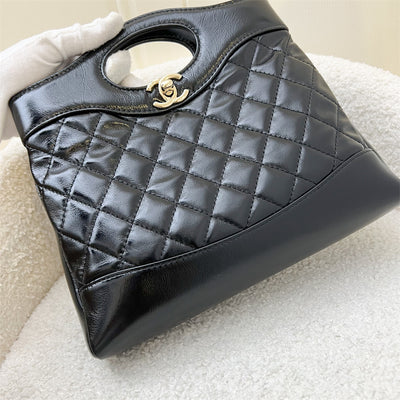 Chanel 31 Mini / Small Bag in Black Shiny Calfskin and LGHW