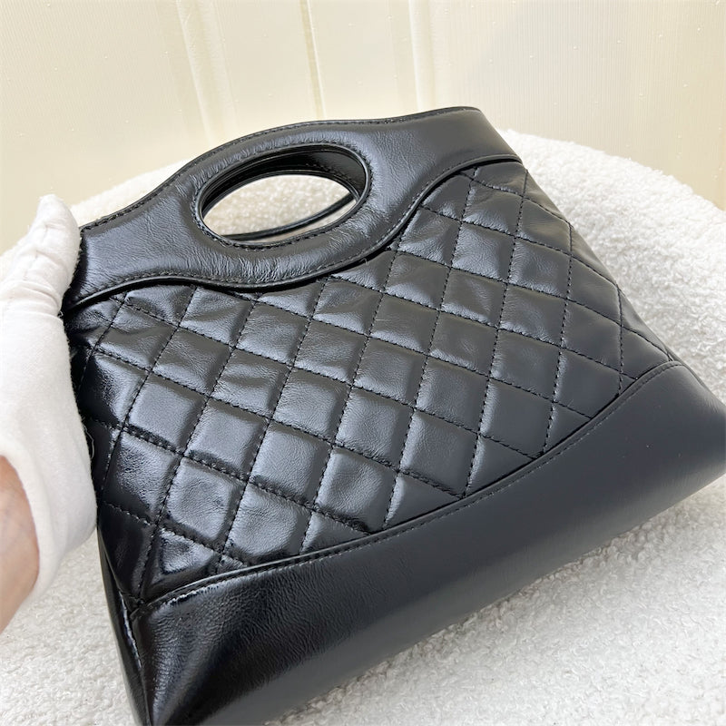 Chanel 31 Mini / Small Bag in Black Shiny Calfskin and LGHW