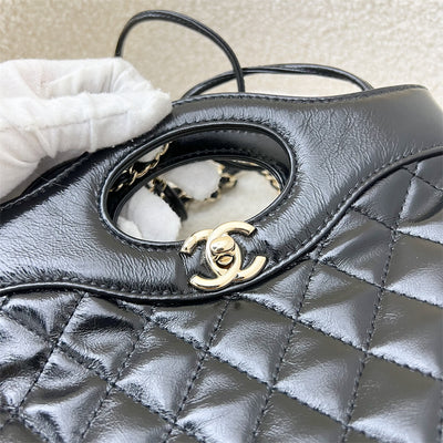 Chanel 31 Mini / Small Bag in Black Shiny Calfskin and LGHW