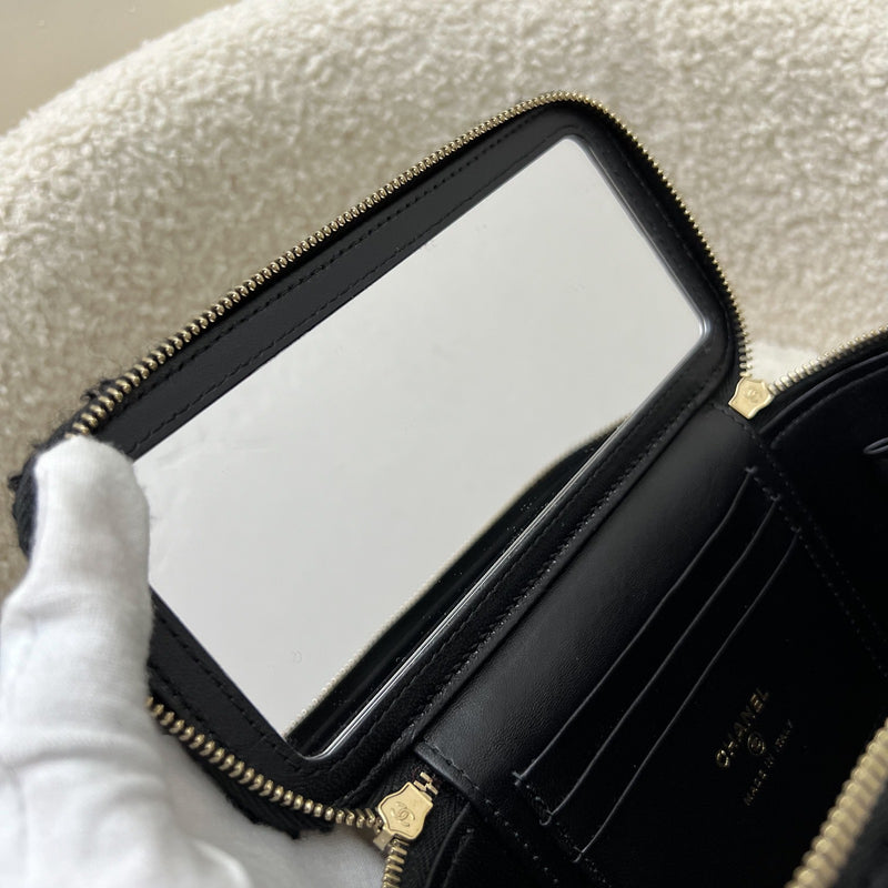 Chanel Pearl Crush Small Vanity in Black and white Tweed and AGHW