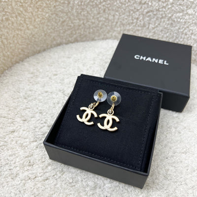 Chanel 21P Dangling Earrings with Mini Pearls and AGHW