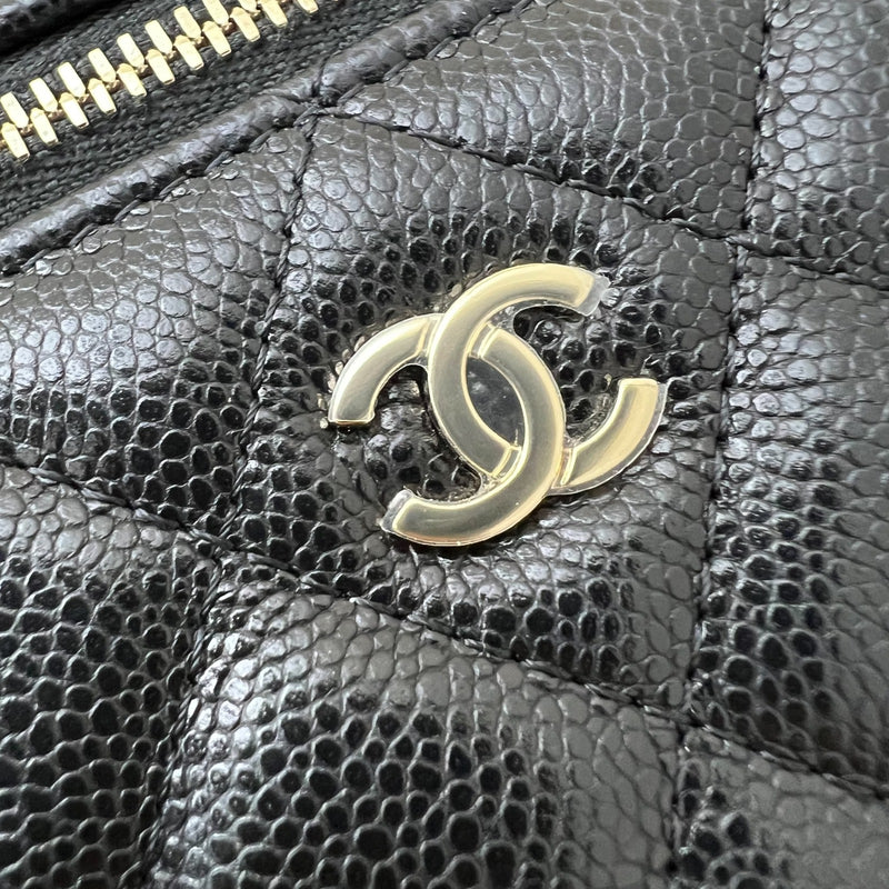 [Like New - Local Set - Jan 2025] Chanel 25C Vanity / Clutch with Chain (LP Style Bag) in Black Caviar and LGHW (Model: AP4385)