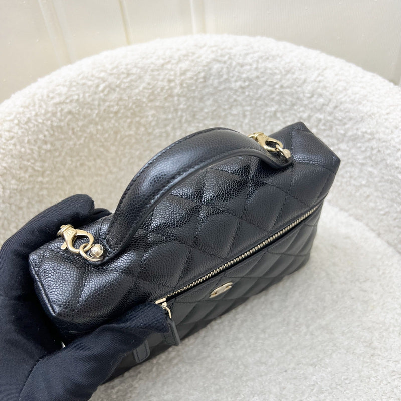 [Like New - Local Set - Jan 2025] Chanel 25C Vanity / Clutch with Chain (LP Style Bag) in Black Caviar and LGHW (Model: AP4385)