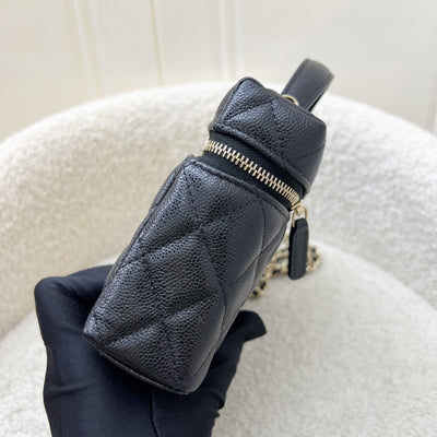 [Like New - Local Set - Jan 2025] Chanel 25C Vanity / Clutch with Chain (LP Style Bag) in Black Caviar and LGHW (Model: AP4385)