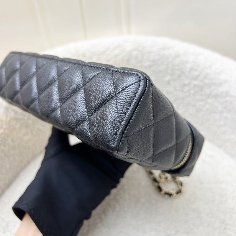 [Like New - Local Set - Jan 2025] Chanel 25C Vanity / Clutch with Chain (LP Style Bag) in Black Caviar and LGHW (Model: AP4385)