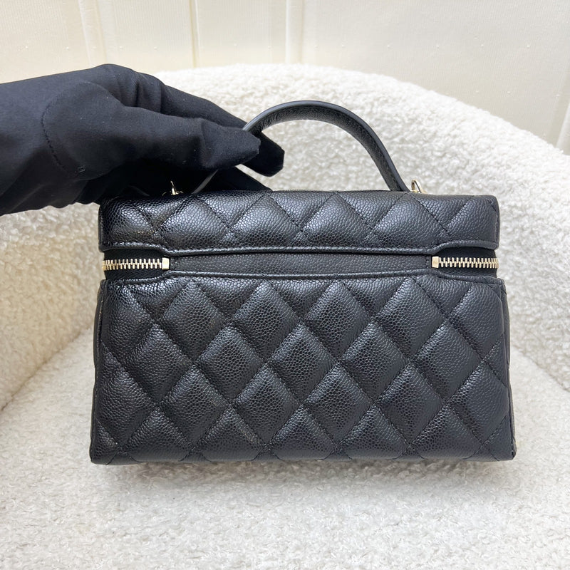[Like New - Local Set - Jan 2025] Chanel 25C Vanity / Clutch with Chain (LP Style Bag) in Black Caviar and LGHW (Model: AP4385)