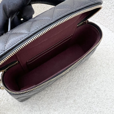 [Like New - Local Set - Jan 2025] Chanel 25C Vanity / Clutch with Chain (LP Style Bag) in Black Caviar and LGHW (Model: AP4385)