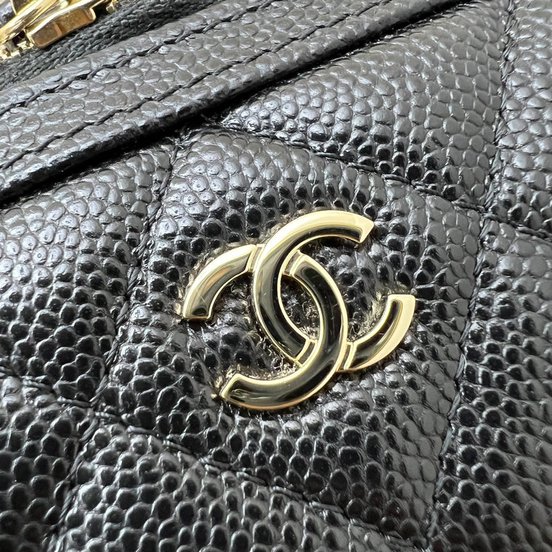 [Below Retail Deal!] Chanel 25P Bowling Bag in Black Caviar and LGHW (Model: AP4474)