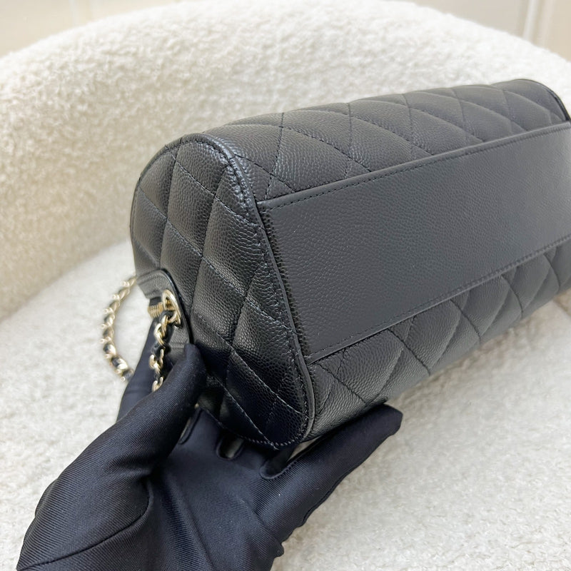 [Below Retail Deal!] Chanel 25P Bowling Bag in Black Caviar and LGHW (Model: AP4474)