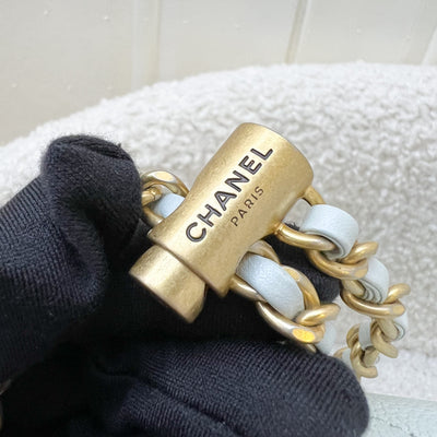 Chanel 21K Perfect Mini Flap Bag with Adjustable Chain in Iridescent Mint Caviar and AGHW (Model: AS2855)