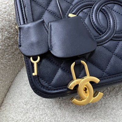 Chanel Medium Filigree Vanity in Navy Caviar and AGHW