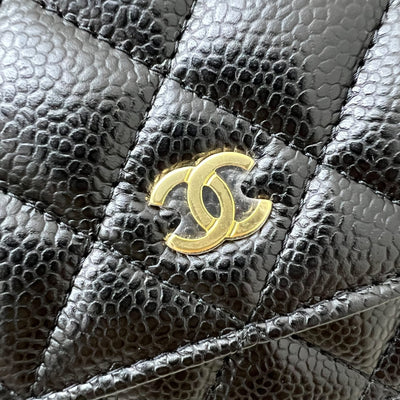 Chanel Classic Wallet on Chain WOC in Black Caviar and GHW
