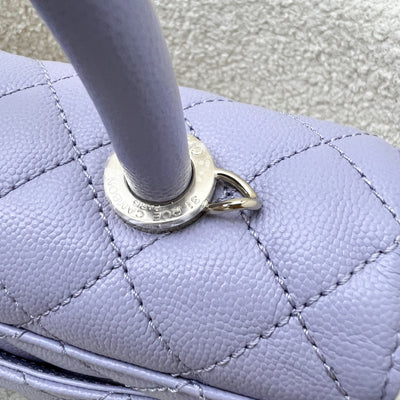 Chanel Small (24cm) Coco Handle Flap in 21K Lilac Caviar and LGHW (Model: A92990)