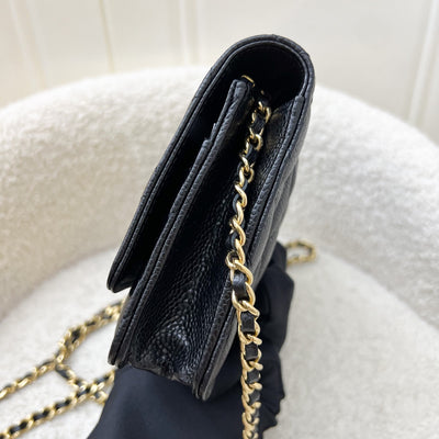 Chanel Classic Wallet on Chain WOC in Black Caviar and GHW