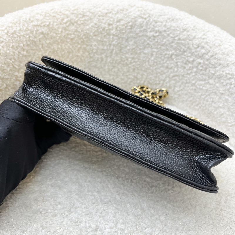 Chanel Classic Wallet on Chain WOC in Black Caviar and GHW