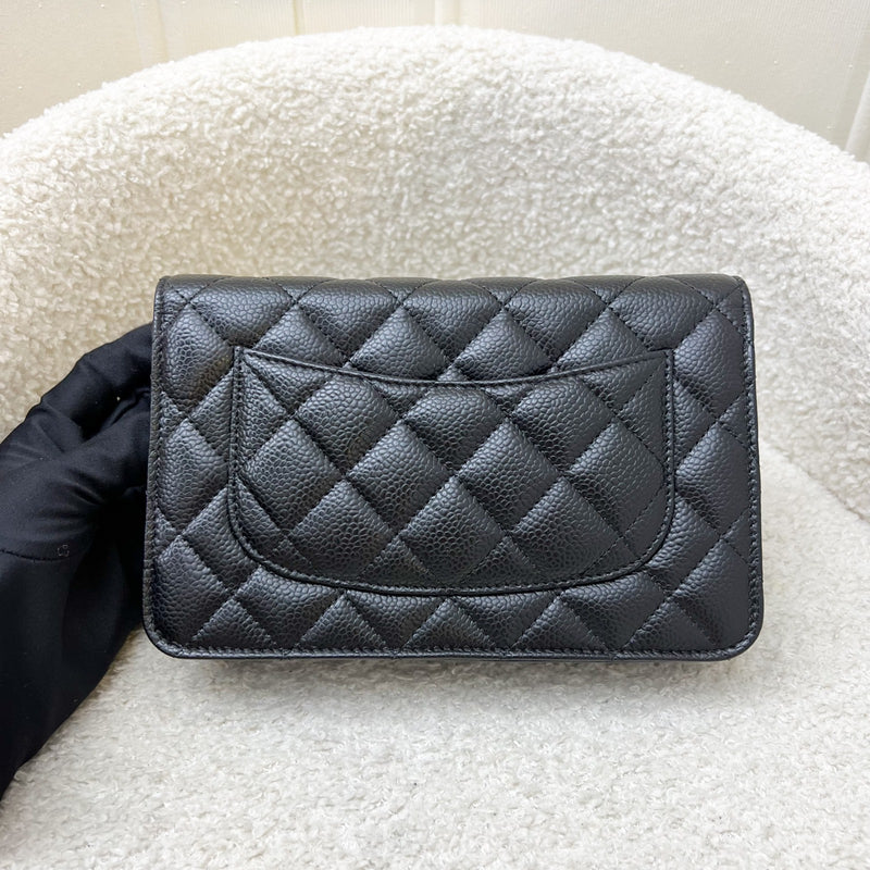 Chanel Classic Wallet on Chain WOC in Black Caviar and GHW