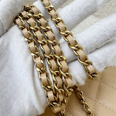 Chanel Classic Wallet on Chain WOC in Beige Caviar and GHW