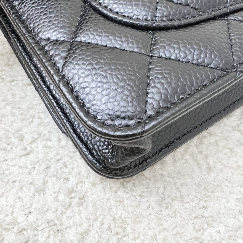 Chanel Classic Wallet on Chain WOC in Black Caviar and GHW