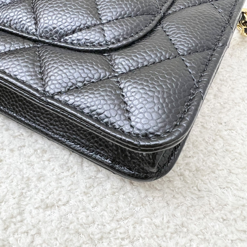 Chanel Classic Wallet on Chain WOC in Black Caviar and GHW