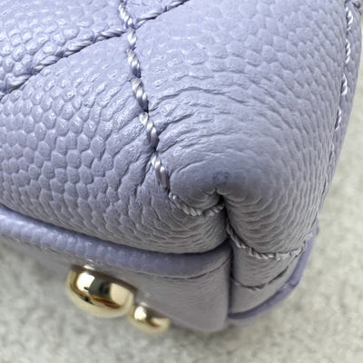 Chanel Small (24cm) Coco Handle Flap in 21K Lilac Caviar and LGHW (Model: A92990)