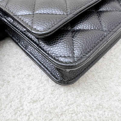 Chanel Classic Wallet on Chain WOC in Black Caviar and GHW