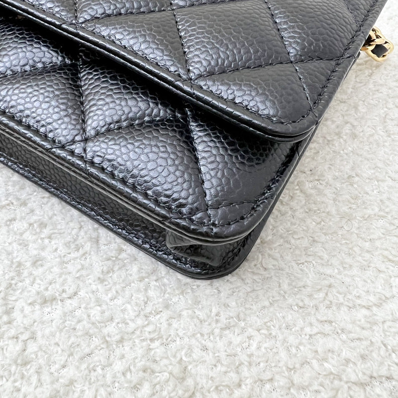 Chanel Classic Wallet on Chain WOC in Black Caviar and GHW