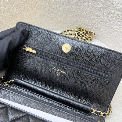 Chanel Classic Wallet on Chain WOC in Black Caviar and GHW