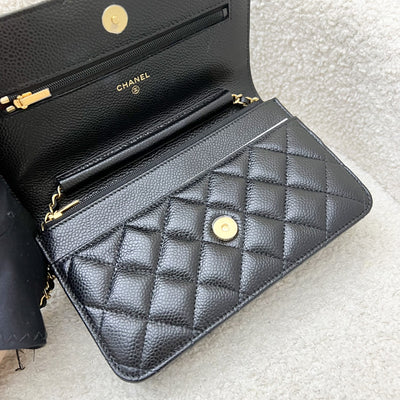 Chanel Classic Wallet on Chain WOC in Black Caviar and GHW